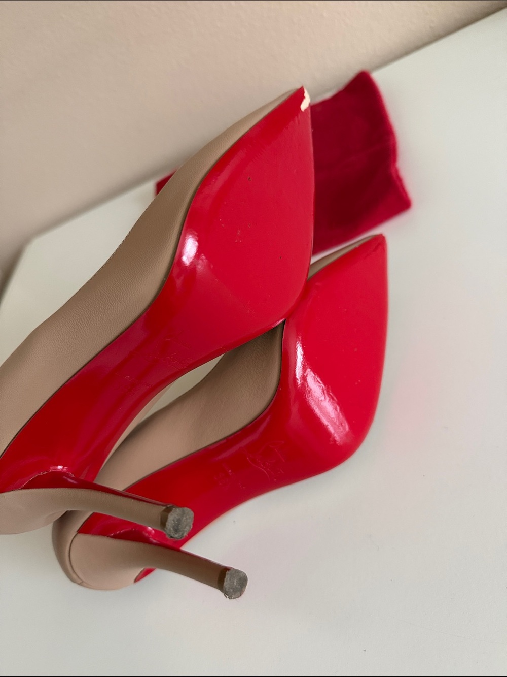 Christian Louboutin Nude Apostrophy Leather Pumps 36.5 - Picture 6 of 6